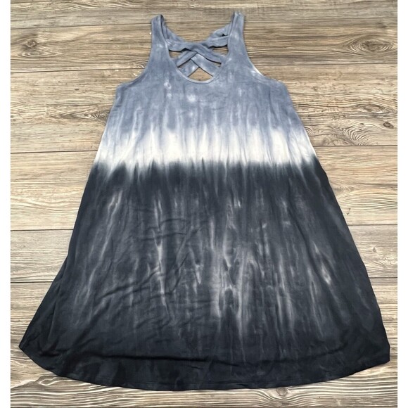 American Eagle Midi Dress Small Blue and White Tie Dye Summer Beachy Coastal - Picture 1 of 10